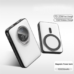 Magnetic Wireless Power bank 10000mah Build In cable